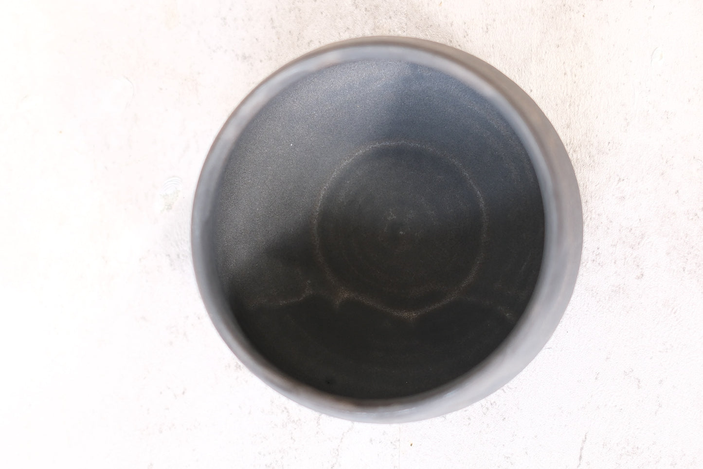 Japanese ceramic bowl with matte black finish