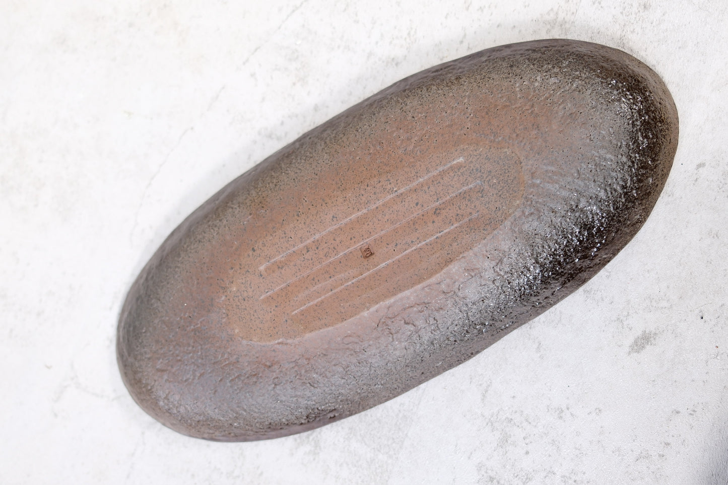 Japanese long stoneware plate