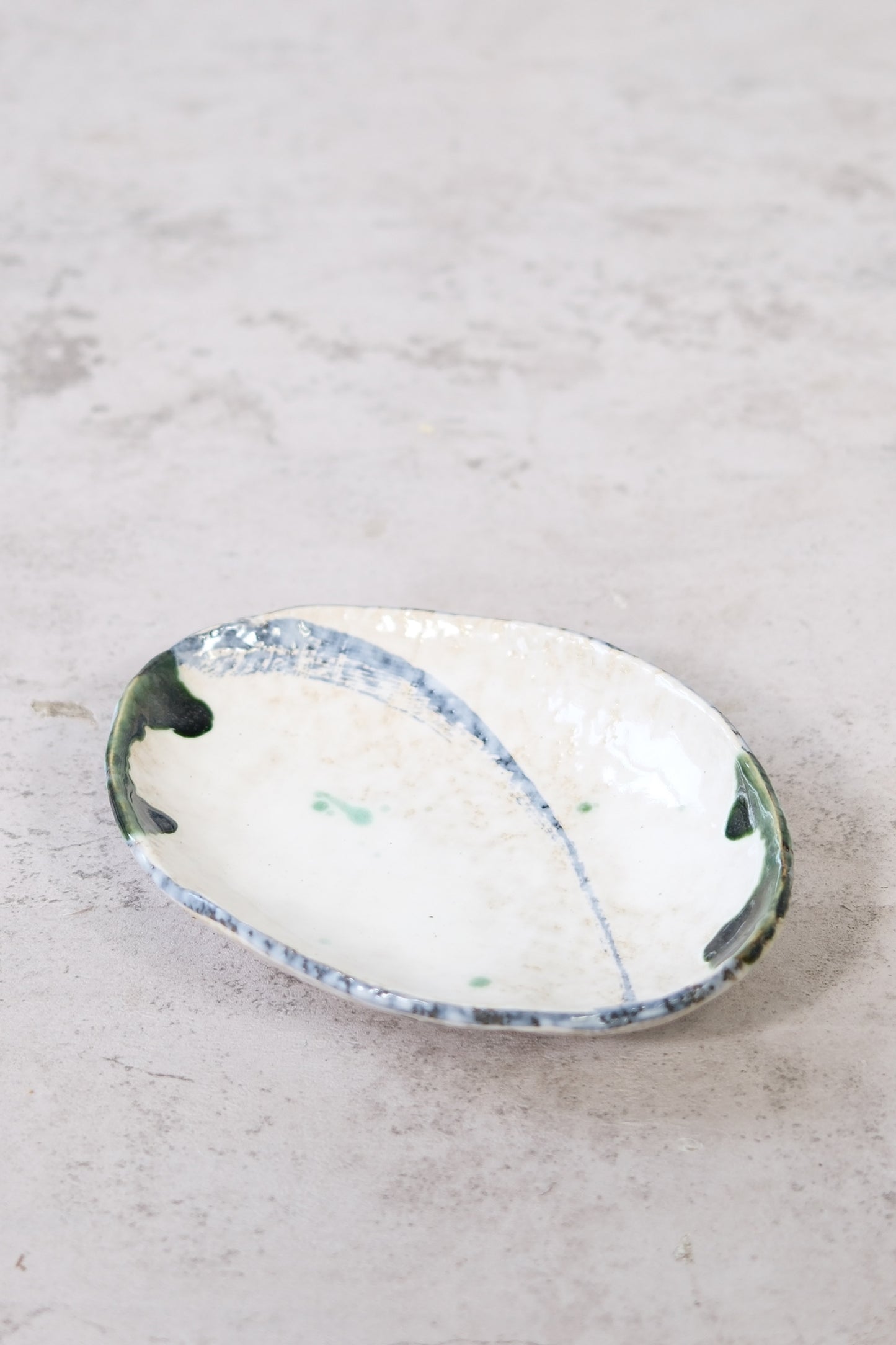 Hand-painted Japanese ceramic dish