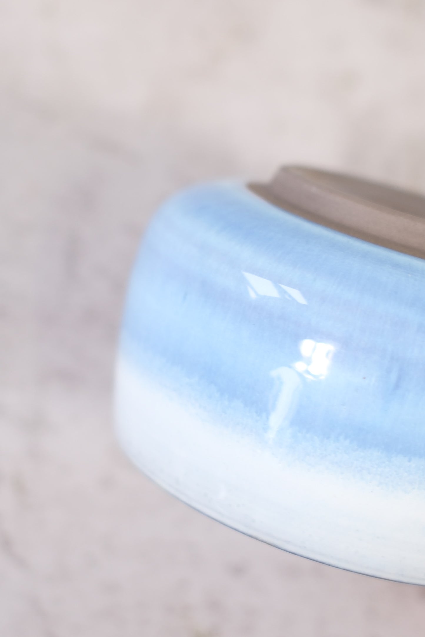 Japanese ceramic bowl with blue gradient glaze