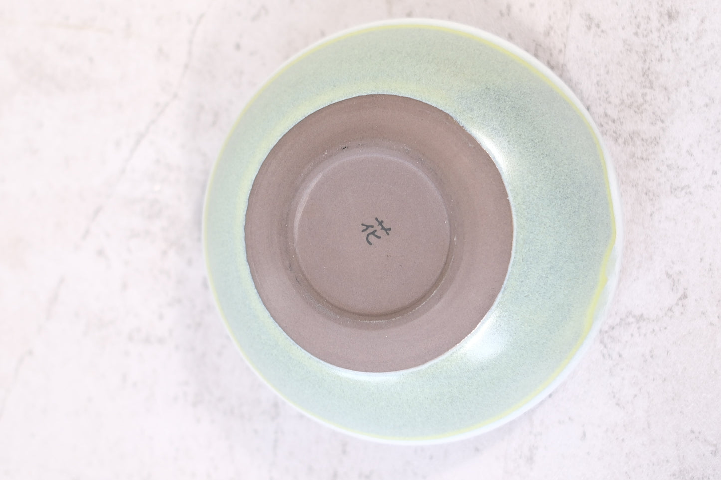 Japanese ceramic bowl with green glaze
