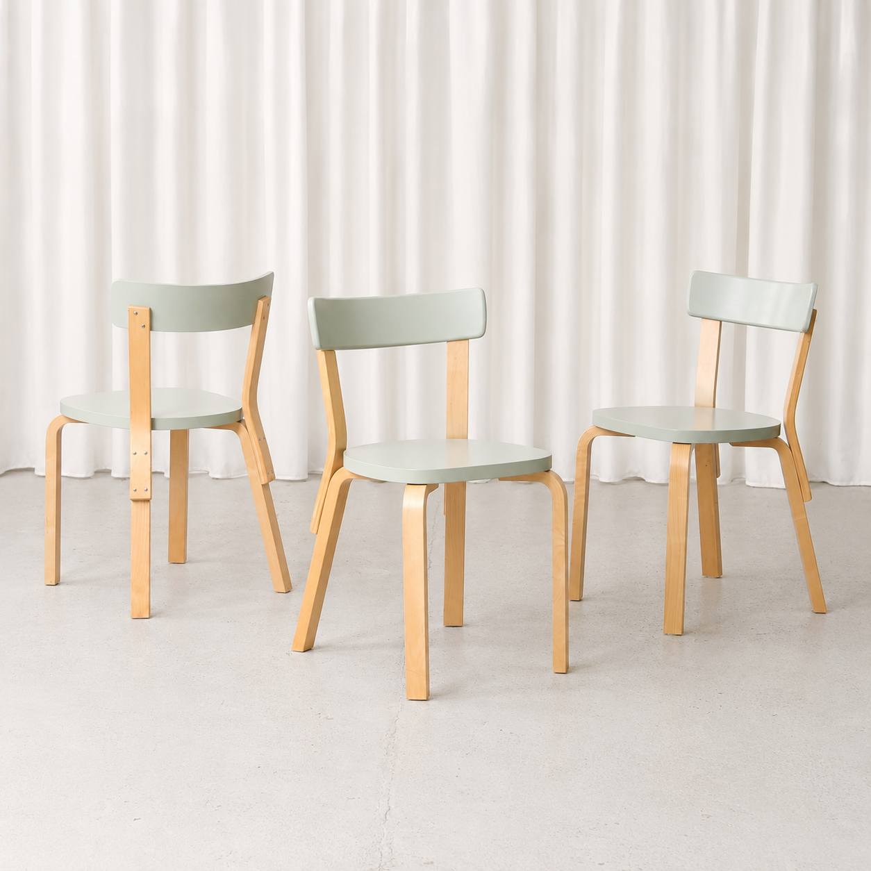 Artek 69 Chair Mint Green by Alvar Aalto, 2014 – Pino Interiors