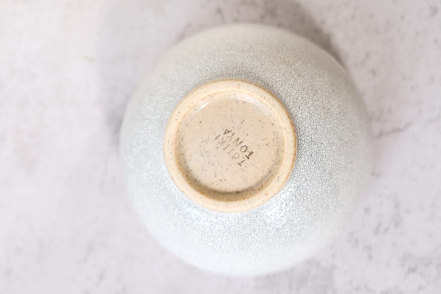 Japanese ceramic bowl with white crackle glaze