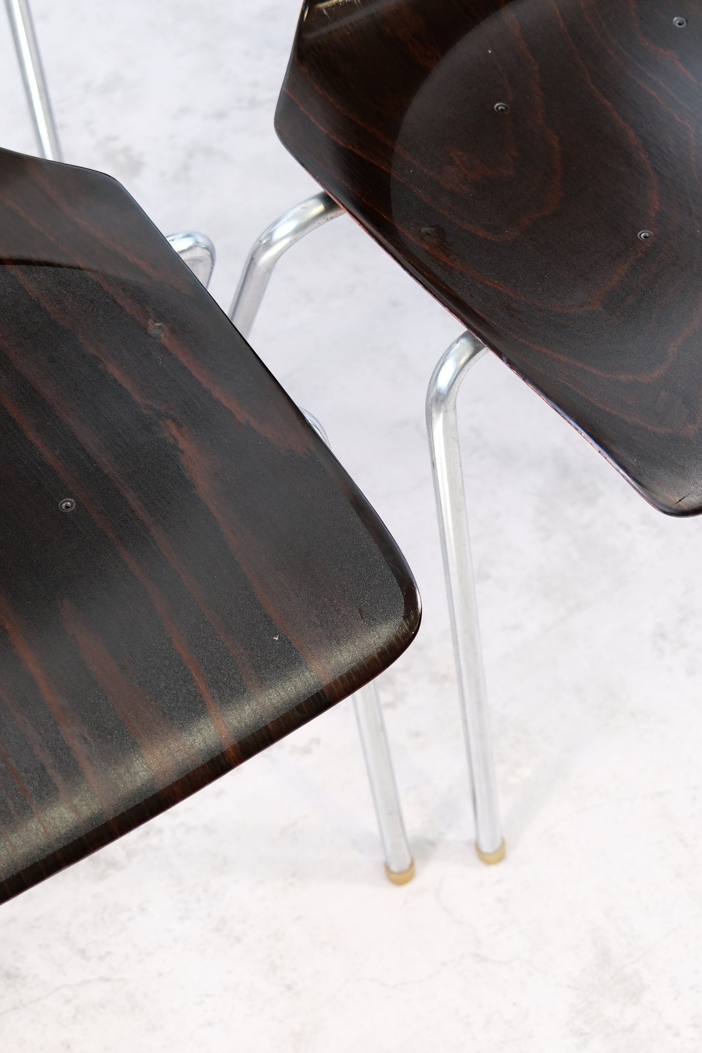 Flötotto Pagholz 1970s Vintage Chrome and Wood Chairs