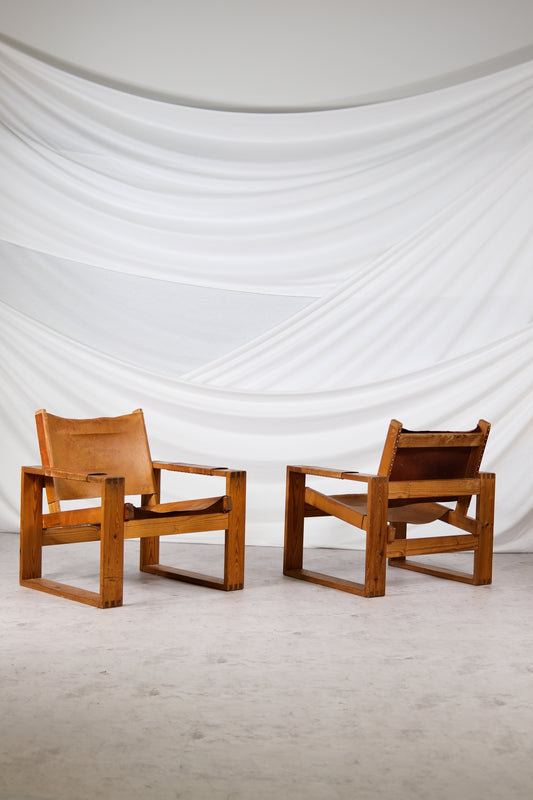 Vintage Pine Safari Chairs 1970s (2pcs)