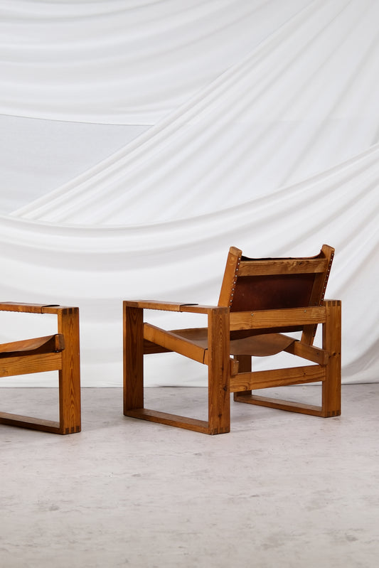 Vintage Pine Safari Chairs 1970s (2pcs)