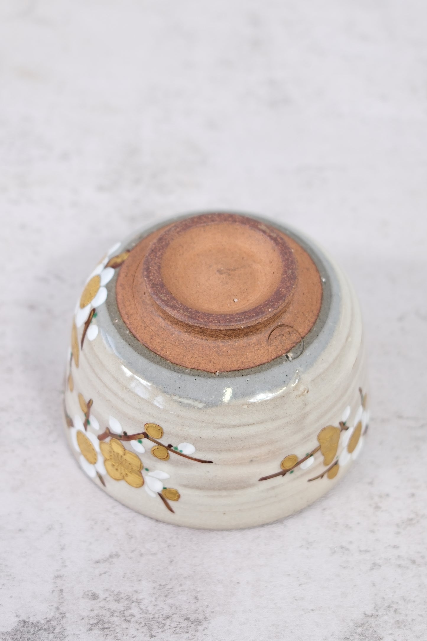 Gyokuhō Kiln – Chawan with White Plum Grove Design (with Tomobako)