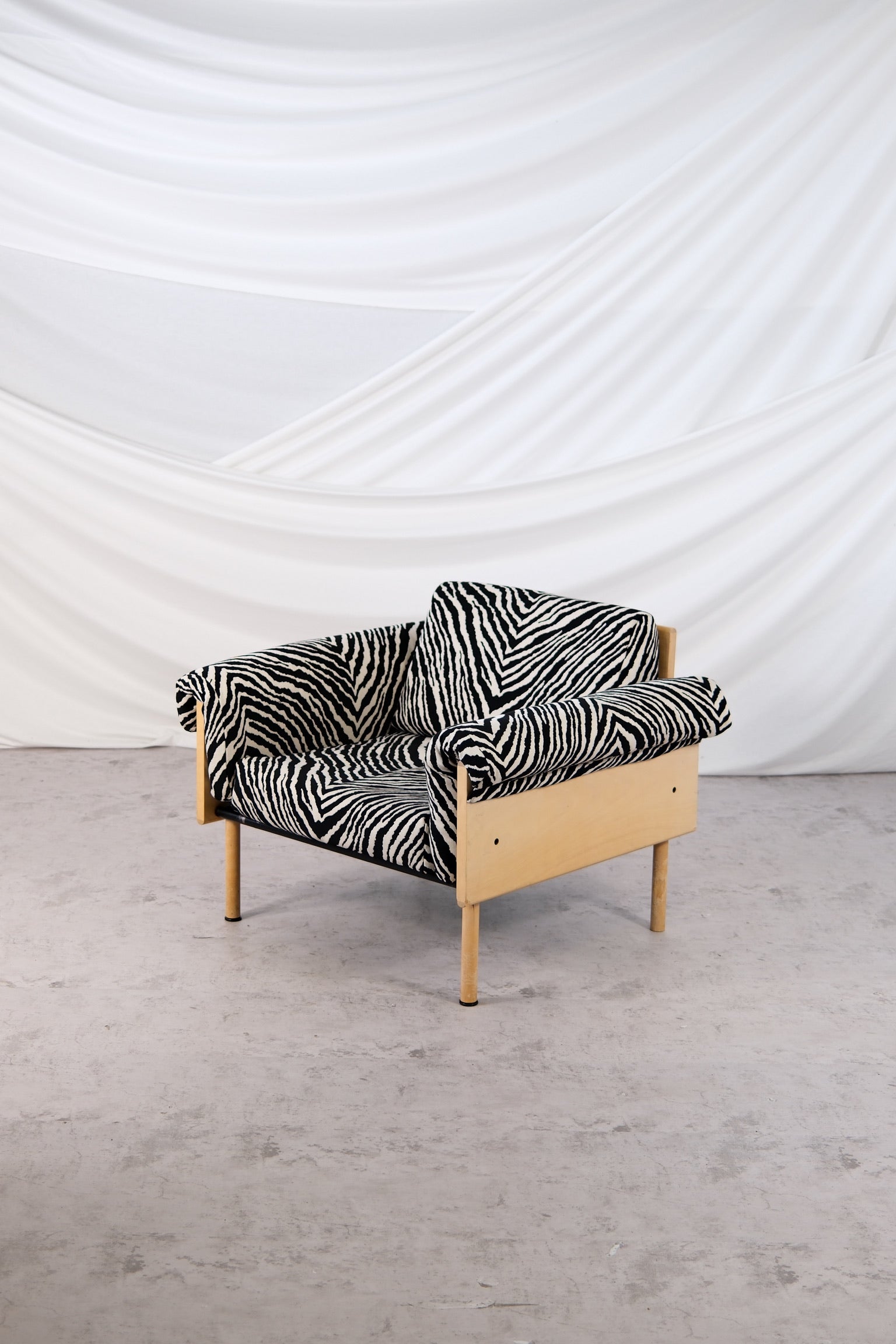Yrj Kukkapuro Ateljee Armchair With Zebra Upholstery 1960s Pino yrj-kukkapuro-ateljee-armchair-with-zebra-upholstery-1960s-pino