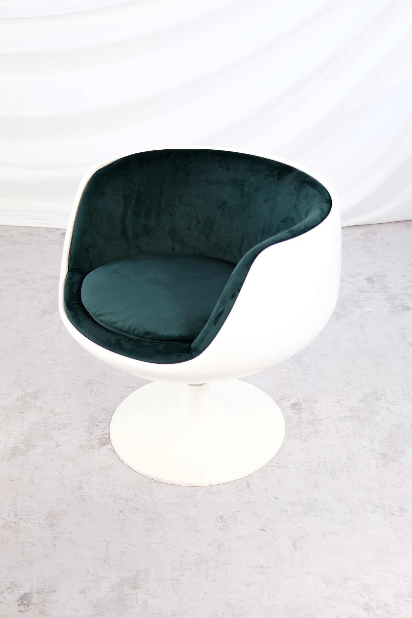 Eero Aarnio ‘Cognac’ Chairs in Emerald Green Velvet