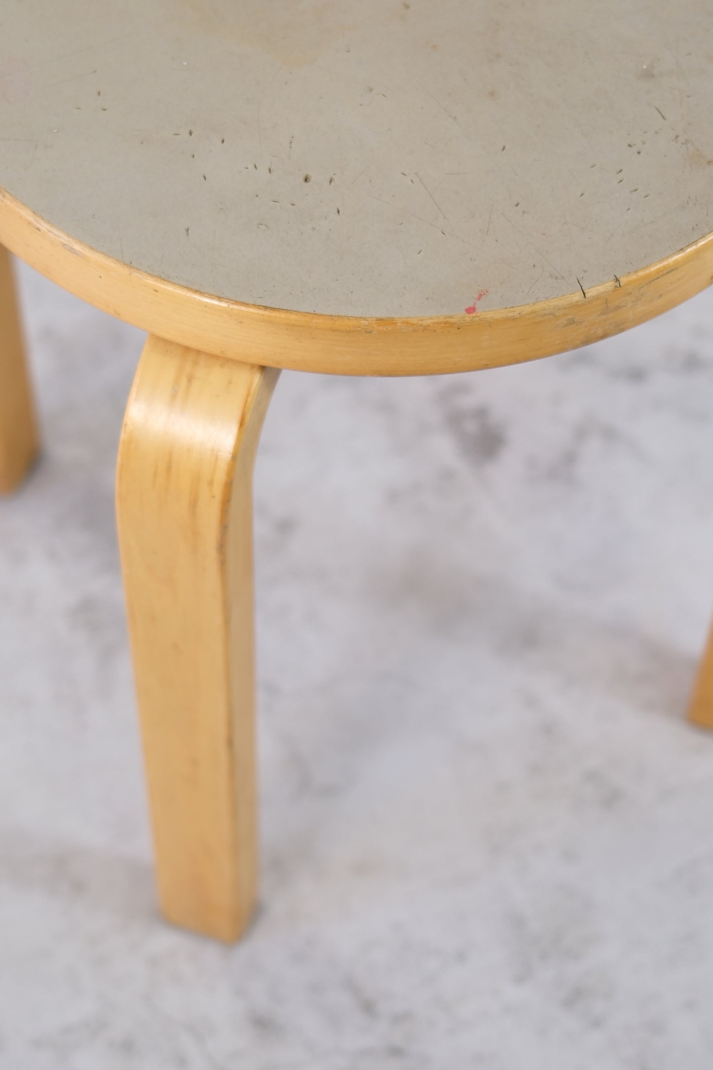 Artek E60 Stool - Grey Linoleum, 1980s