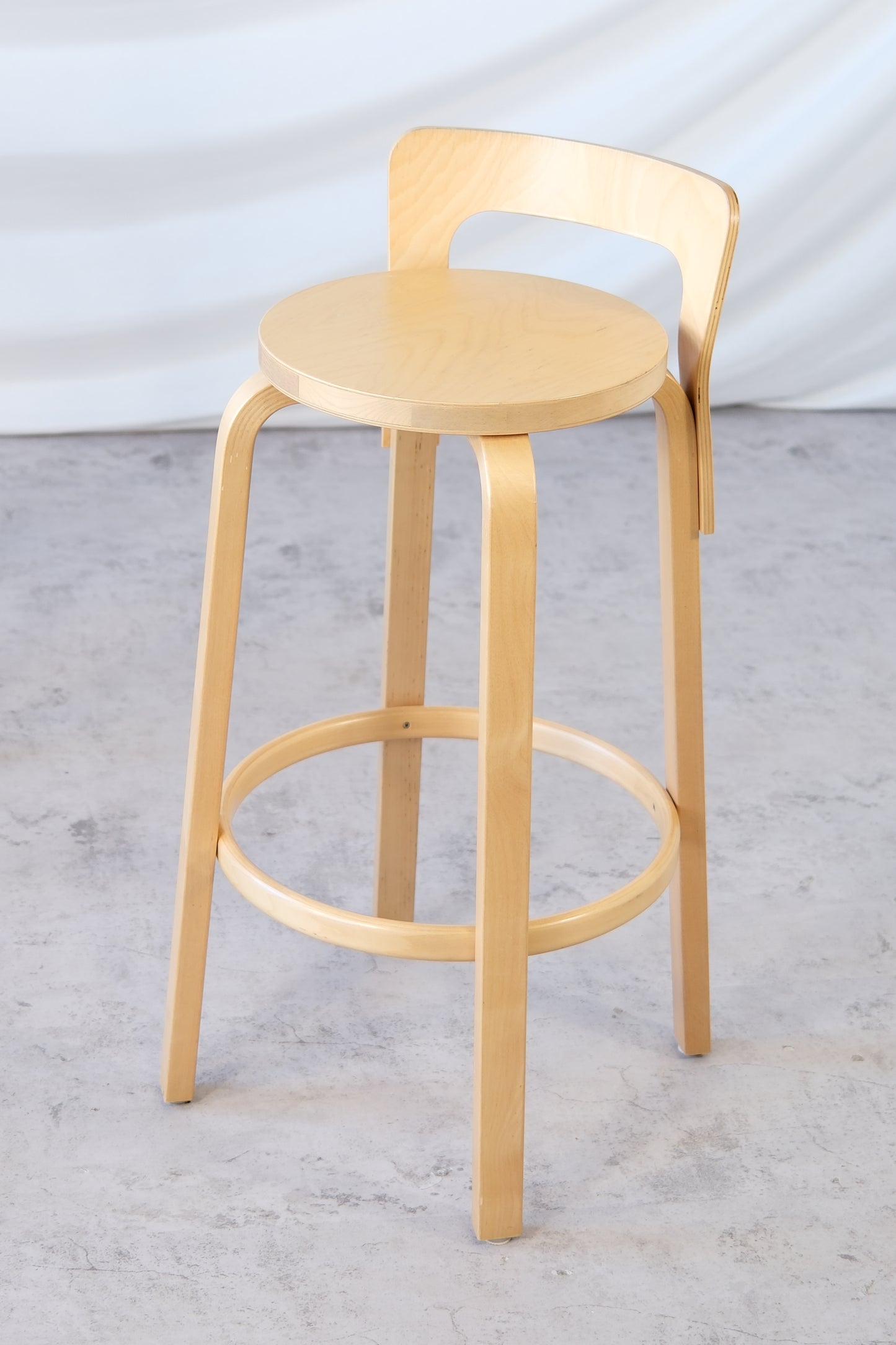 Artek 64 Bar Stools with Backrest by Alvar Aalto, 2006
