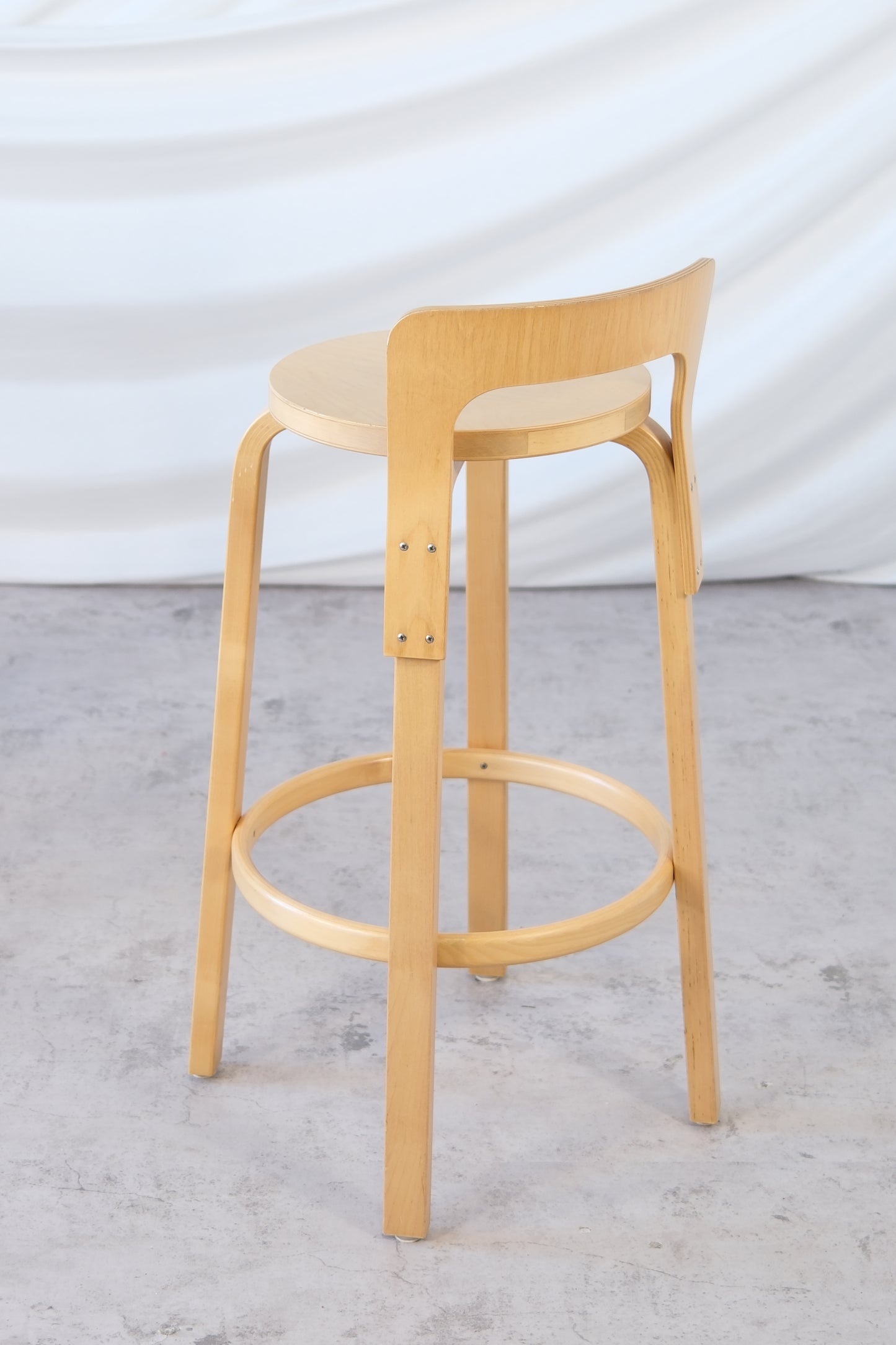 Artek 64 Bar Stools with Backrest by Alvar Aalto, 2006