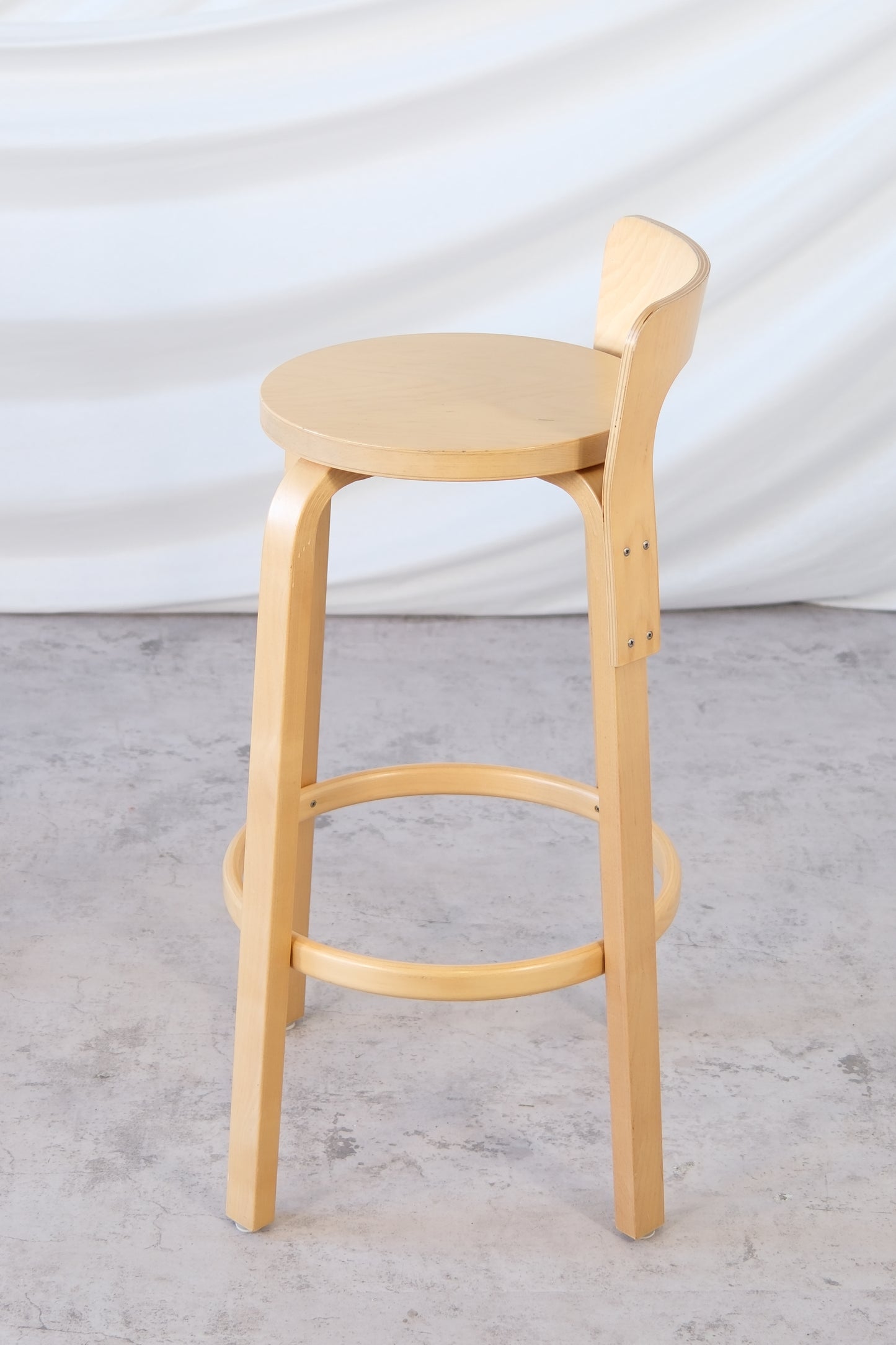 Artek 64 Bar Stools with Backrest by Alvar Aalto, 2006