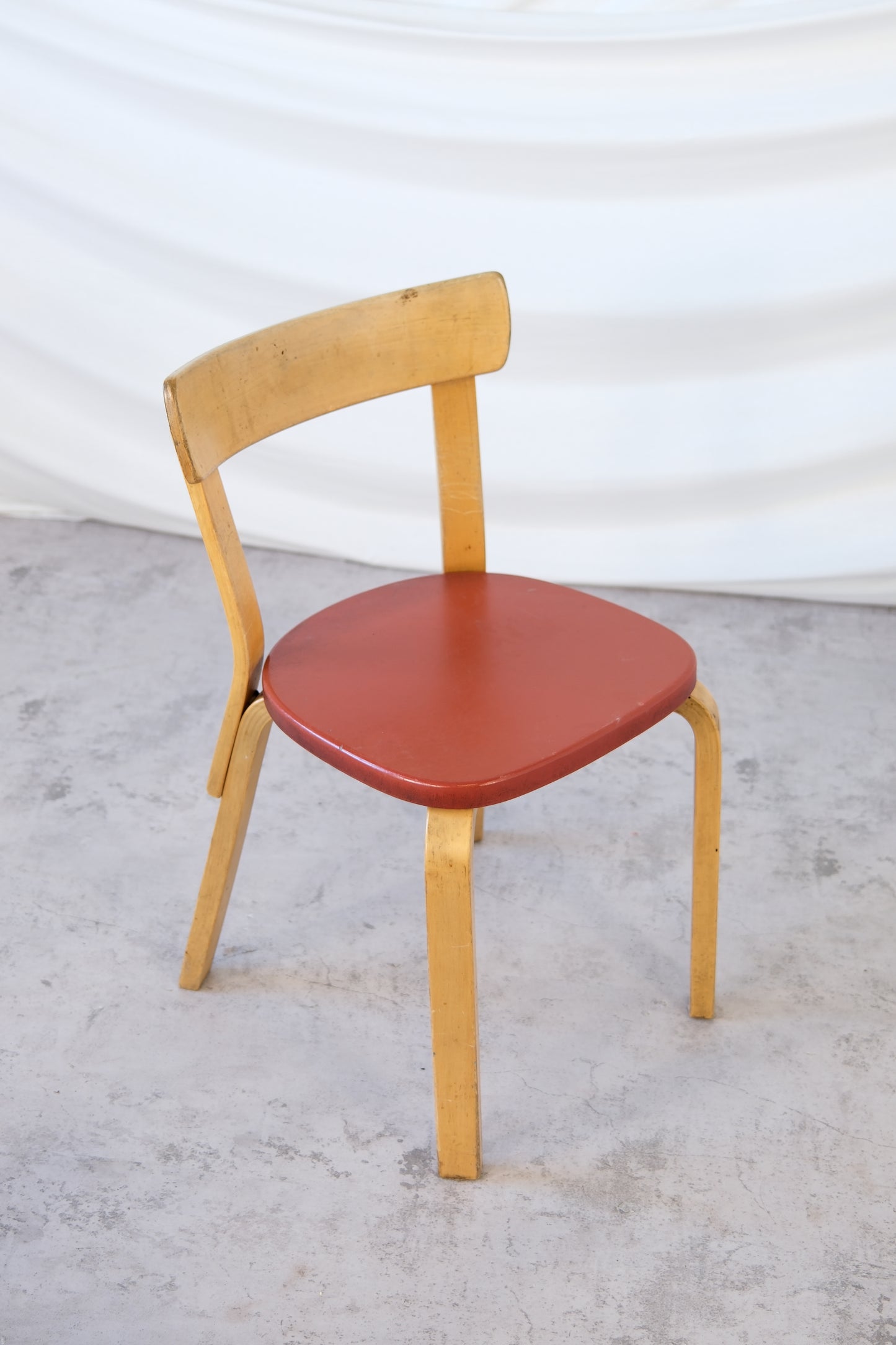 Artek 69 Chairs Red Leather Upholstery