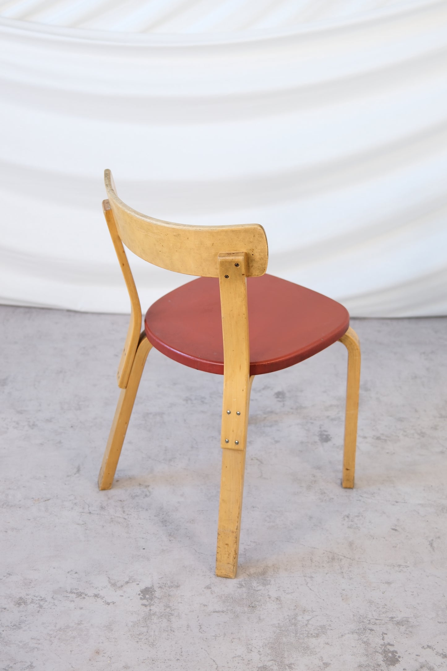 Artek 69 Chairs Red Leather Upholstery
