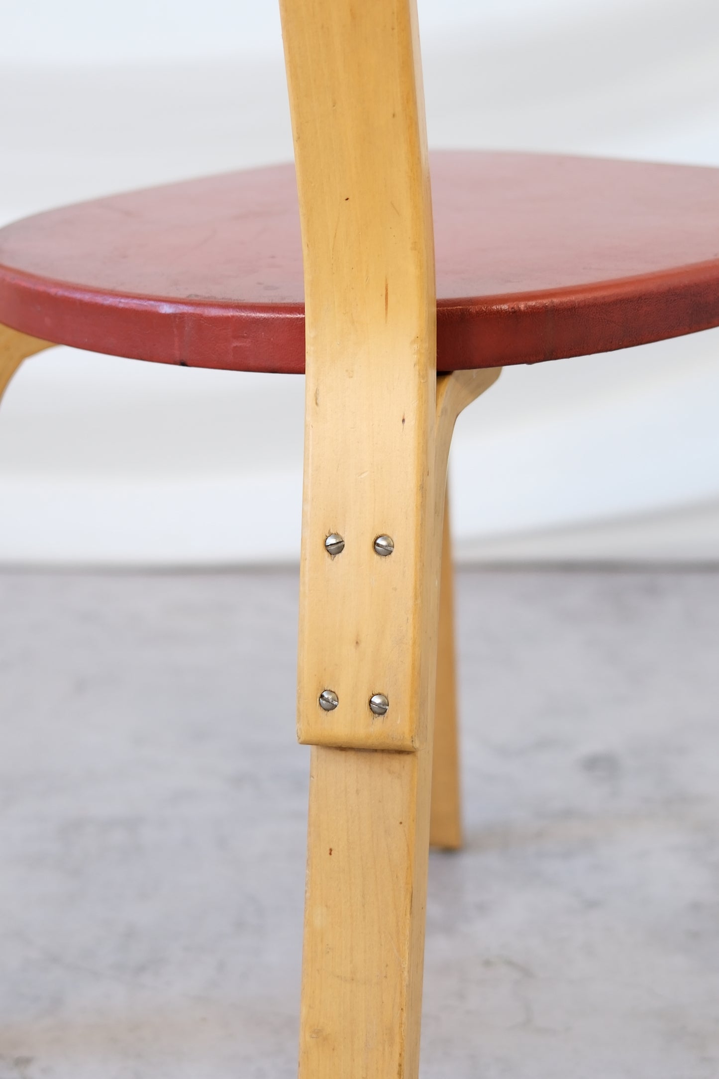 Artek 69 Chairs Red Leather Upholstery
