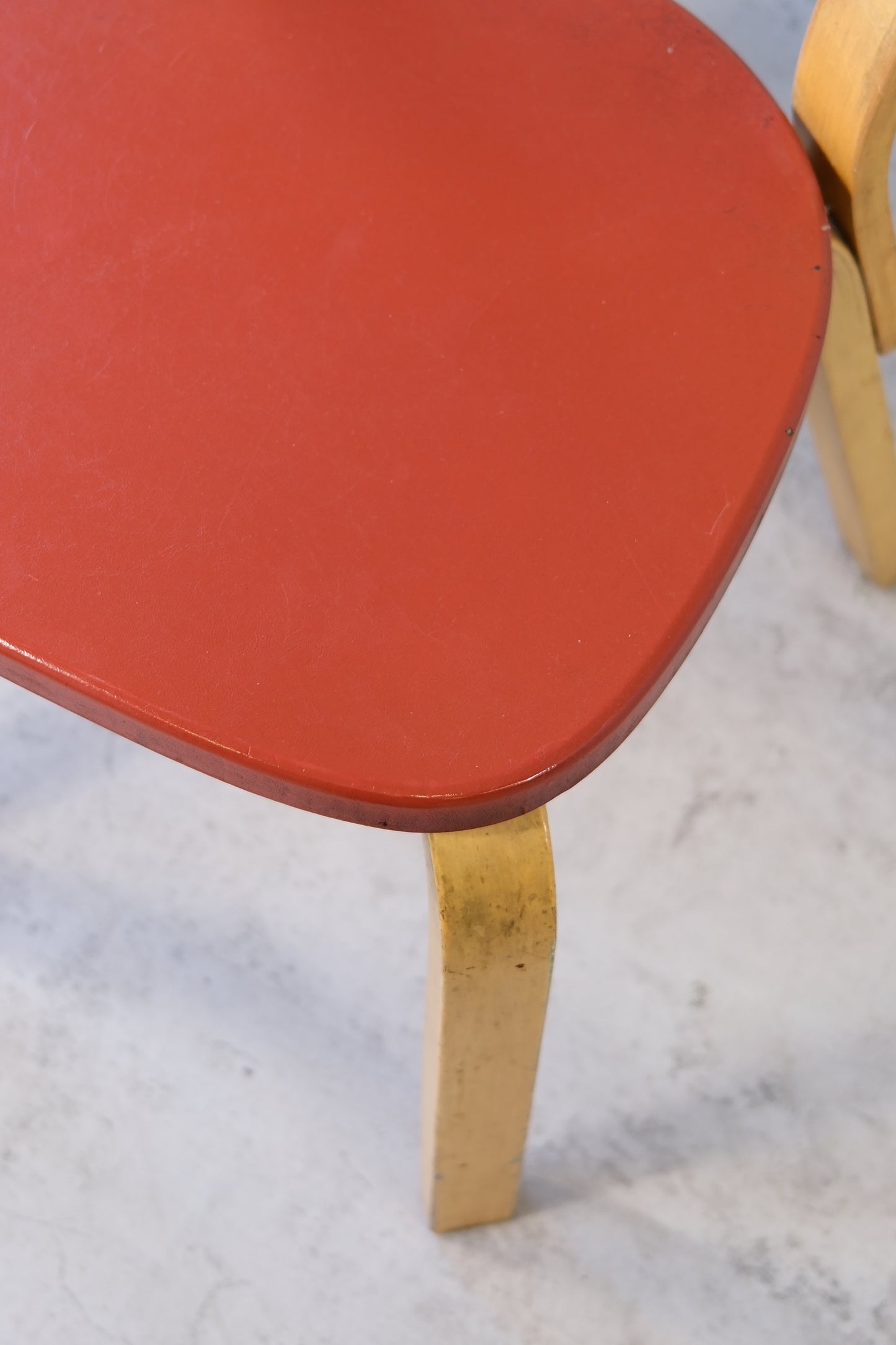 Artek 69 Chairs Red Leather Upholstery