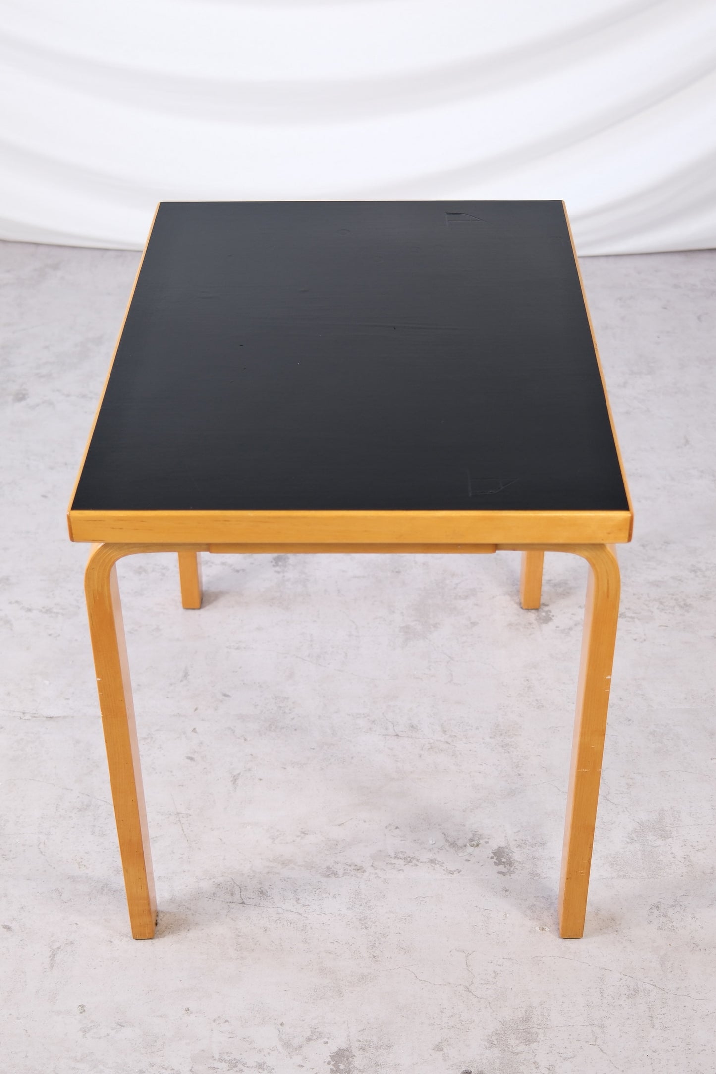 Alvar Aalto Table with Black Linoleum Top, 1950s