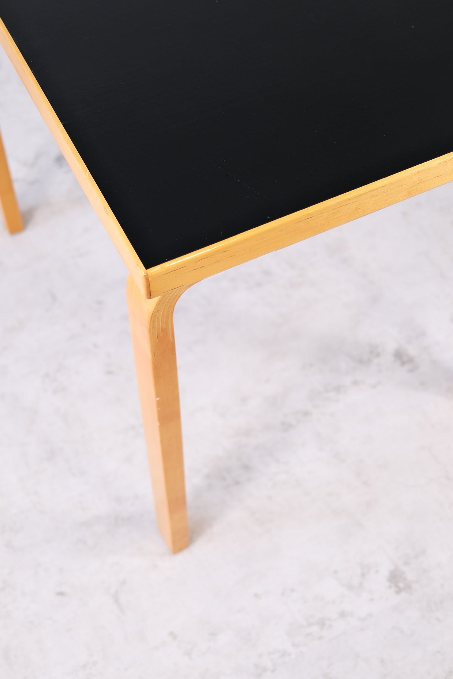 Alvar Aalto Table with Black Linoleum Top, 1950s