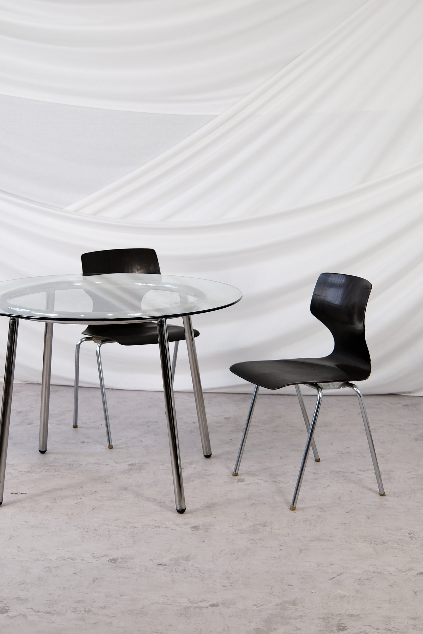 1970s Vintage Chrome and Wood Chairs