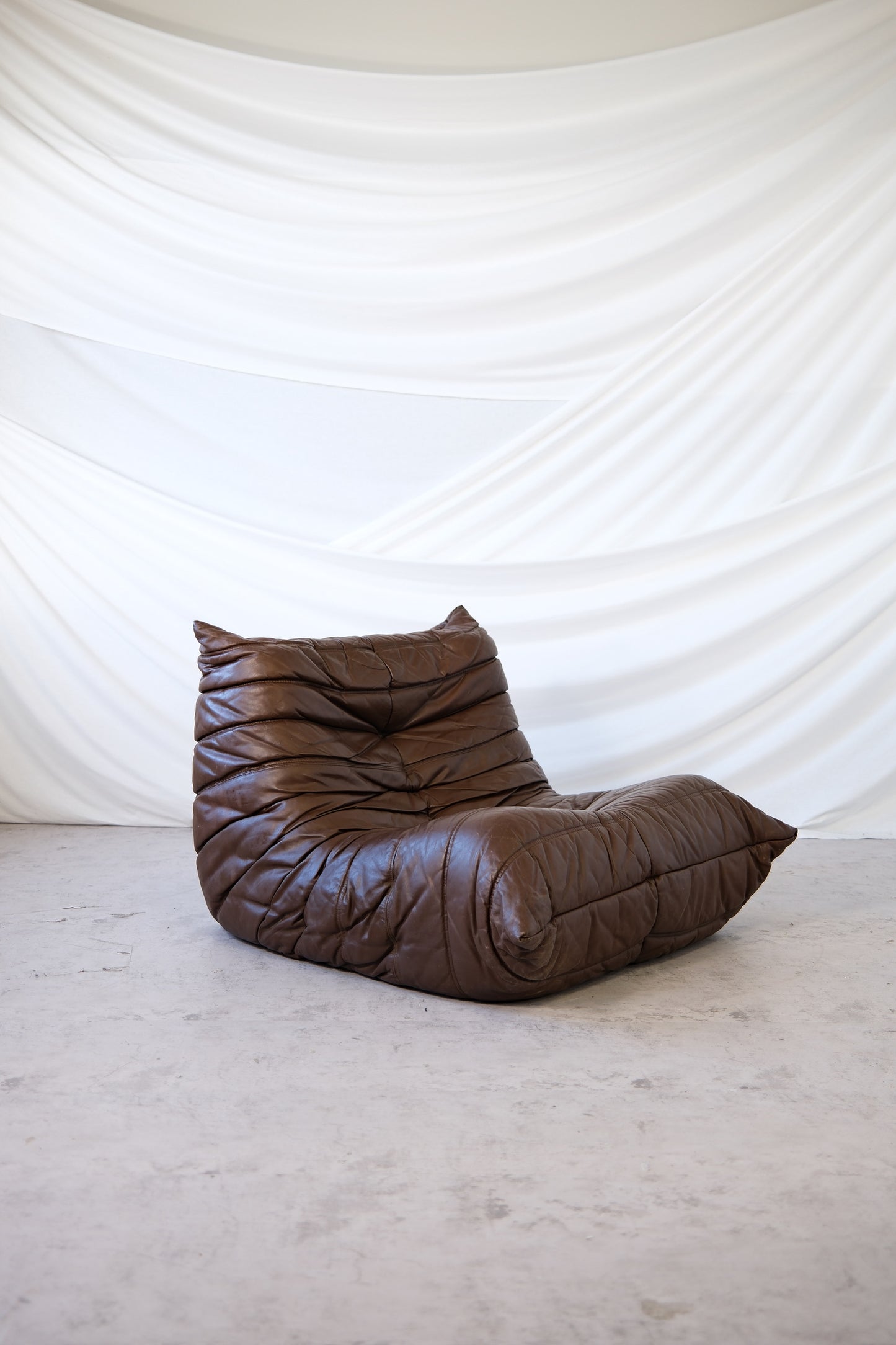 Ligne Roset Togo Sofa Set, Dark Brown Leather