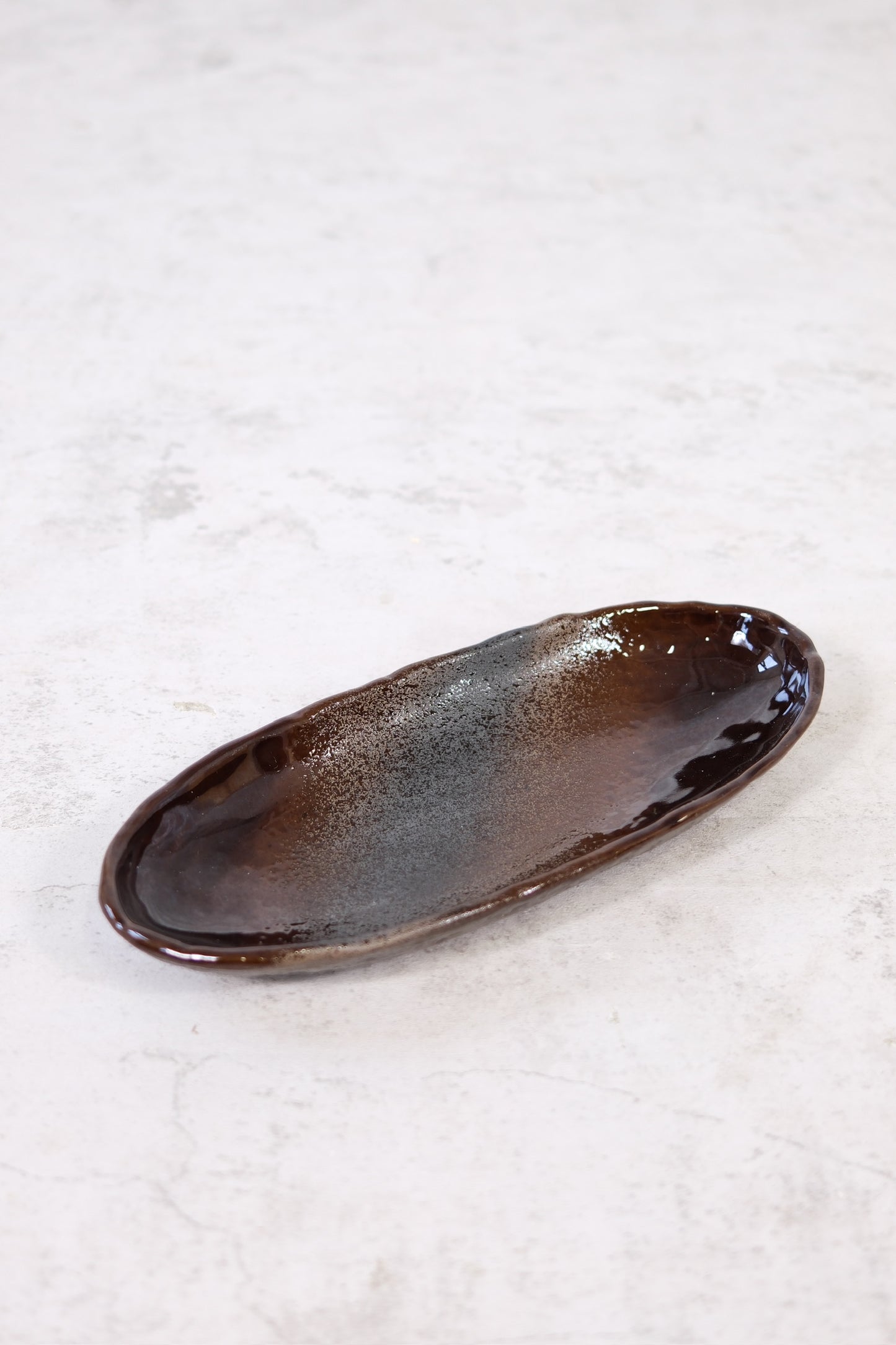 Japanese long stoneware plate