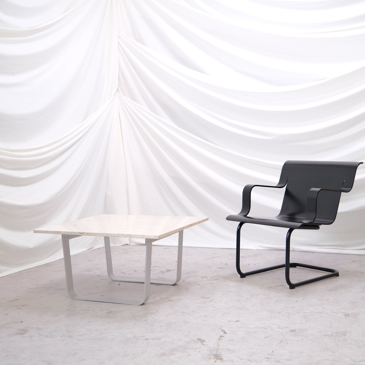 Ilmari Lappalainen – Pulkka Coffee Table with Marble Top