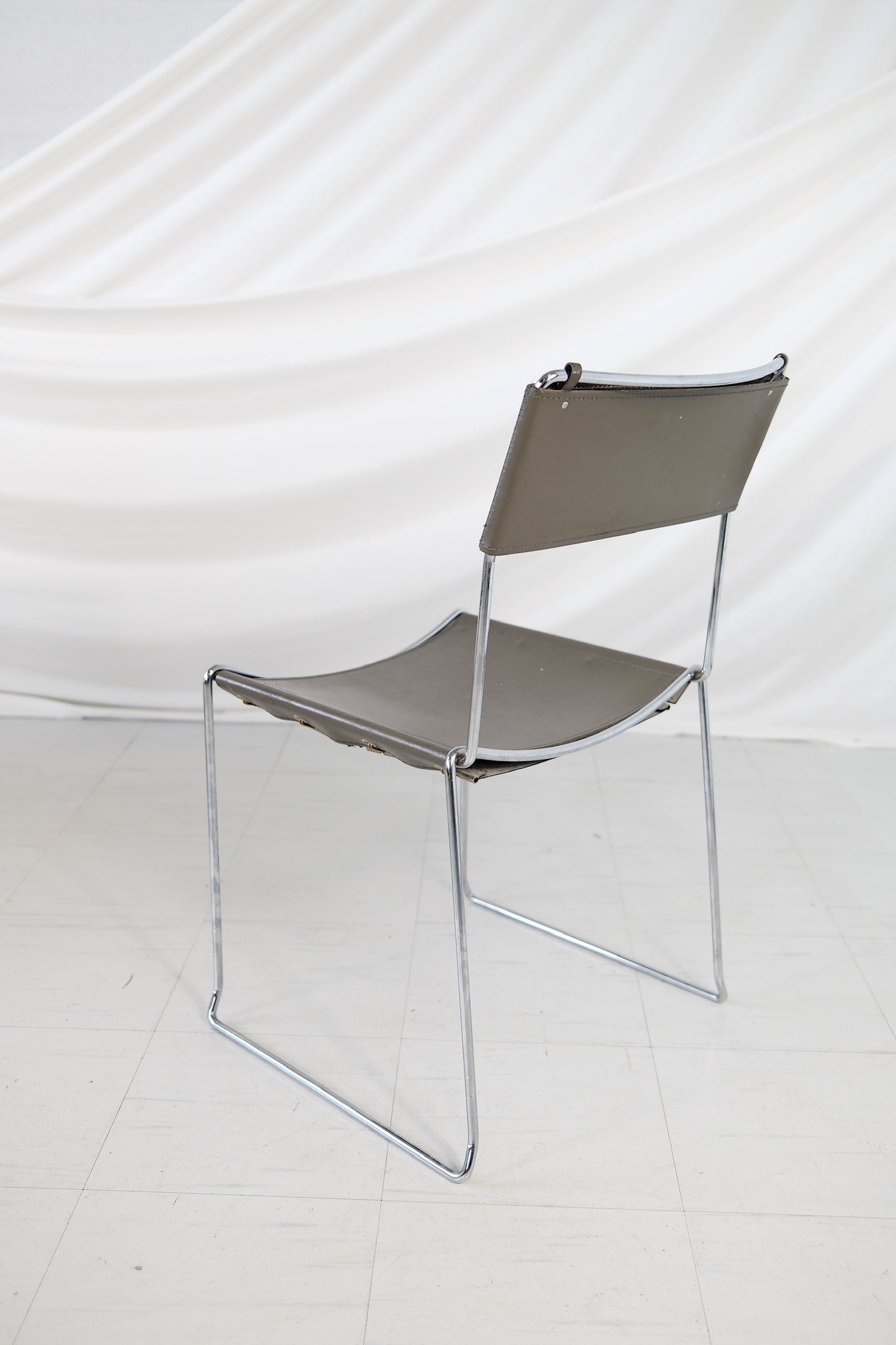 Vintage Italian Chrome Dining Chairs (set of 7)