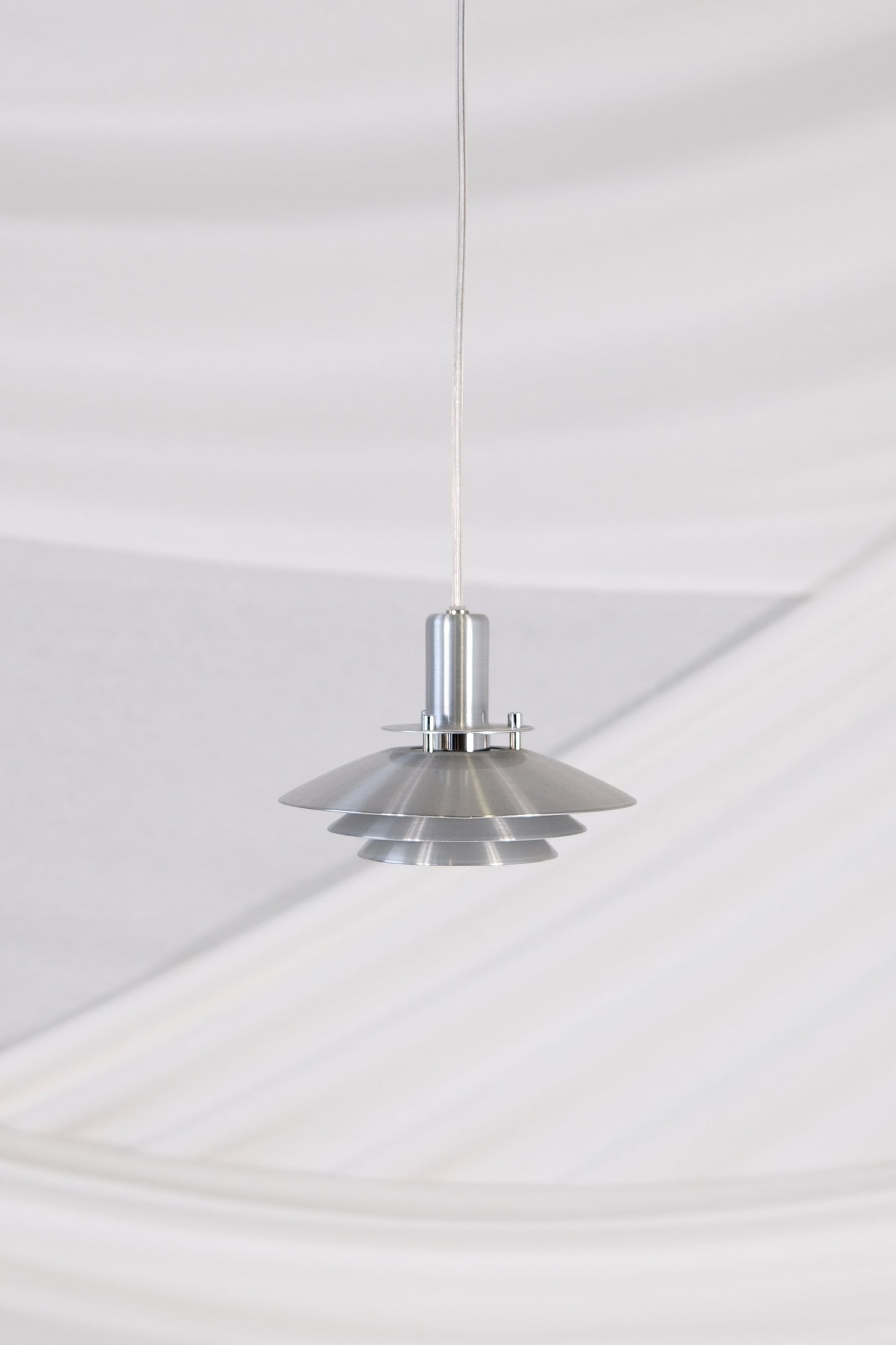 Small Vintage Danish Chrome Pendant Lamps 1970s