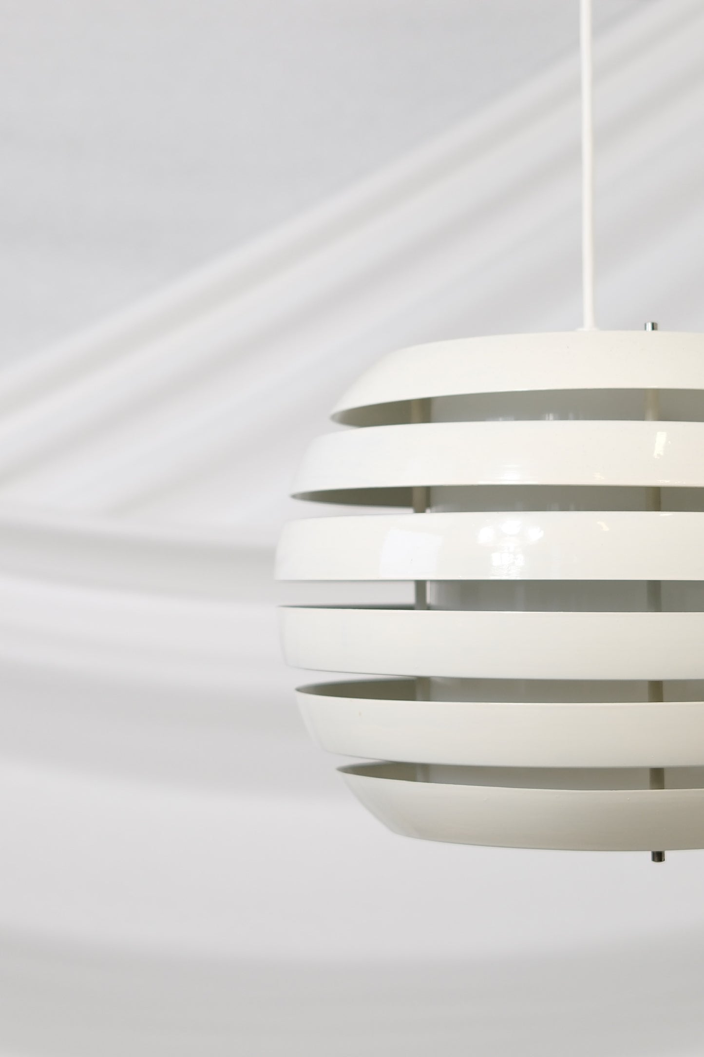 Vintage Danish Ceiling Lamp White Metal, 1970s
