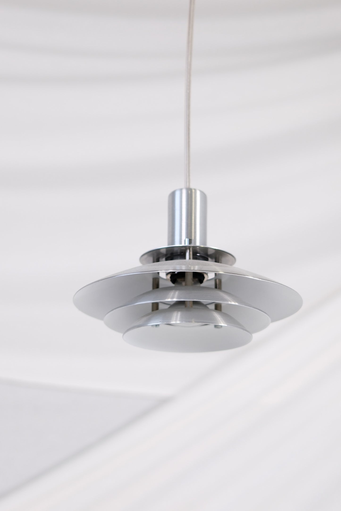Small Vintage Danish Chrome Pendant Lamps 1970s
