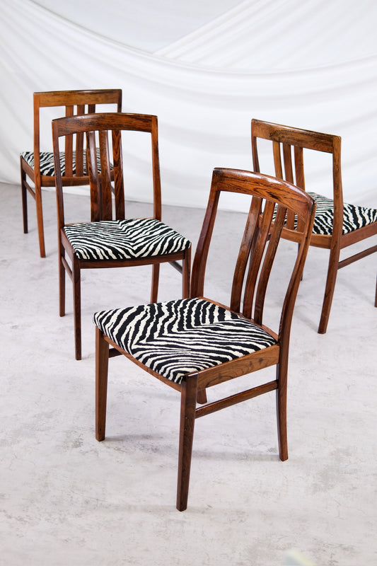 ヴィンテージローズウッドダイニングチェア ゼブラ張り