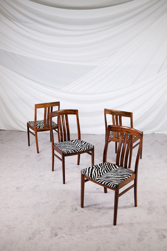 ヴィンテージローズウッドダイニングチェア ゼブラ張り