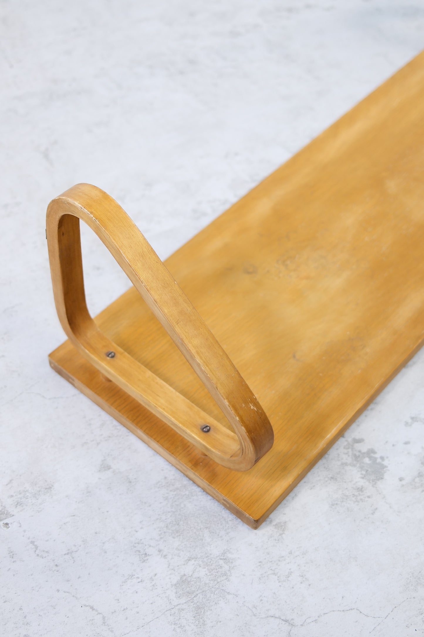 Alvar Aalto Wall Shelf with Pegs, 1930s Early Honey Patina