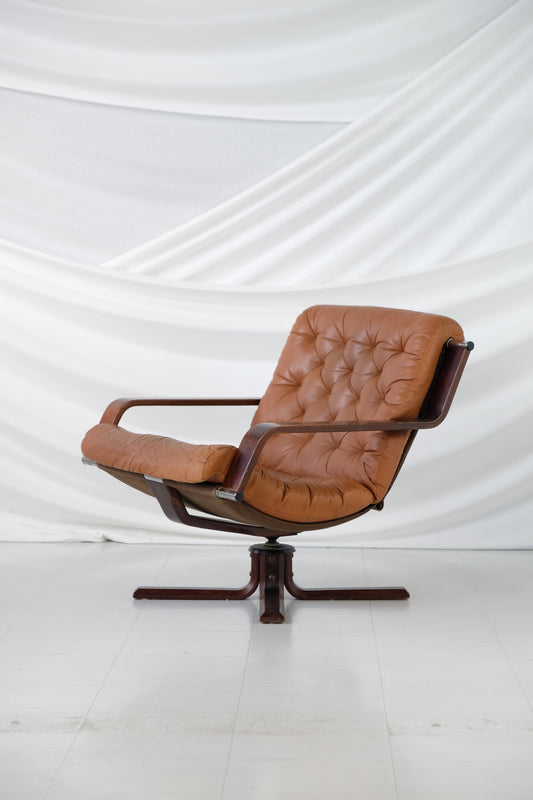 Vatne Møbler 回転ラウンジチェア – ノルウェー、1970 年代