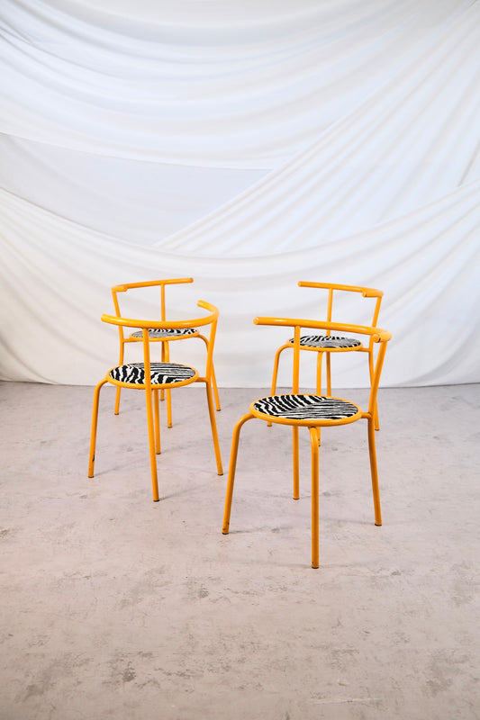 Yellow Vintage Zebra Chairs