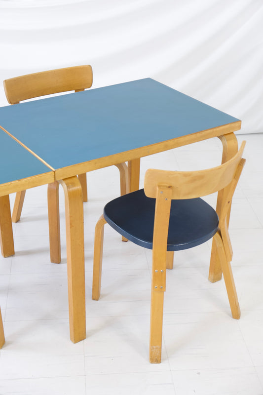 Artek DL82 ドロップリーフ テーブル セット OY HUONEKALU- JA RKENNUSTYTEHDAS AB、1950/1960 年代