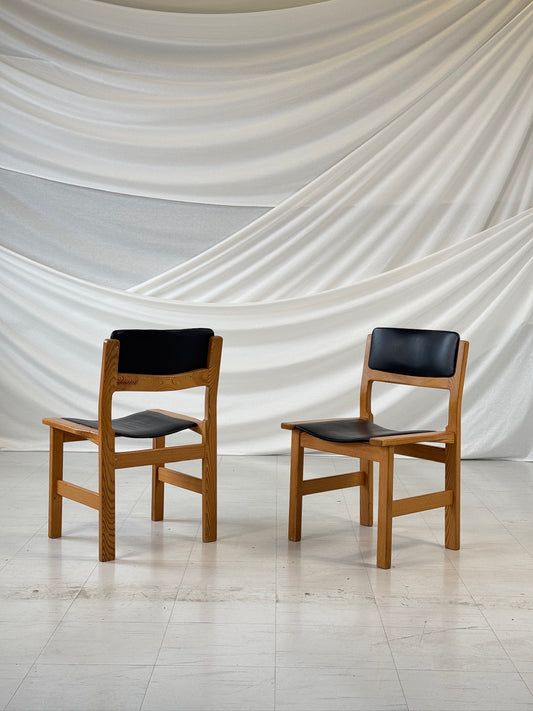 Set of 3 Danish Vintage Pine Dining Chairs with Finger Joints