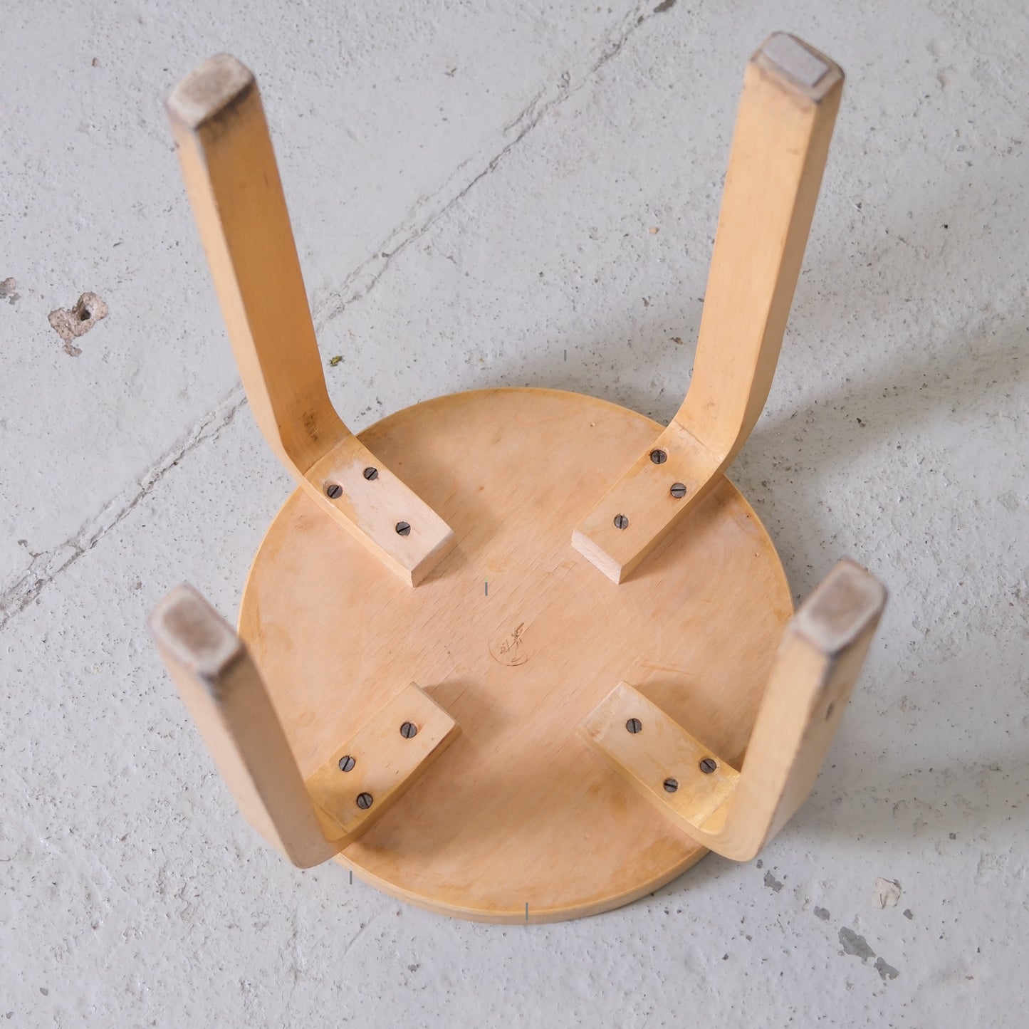 Alvar Aalto Artek E60 Stool - Red Linoleum
