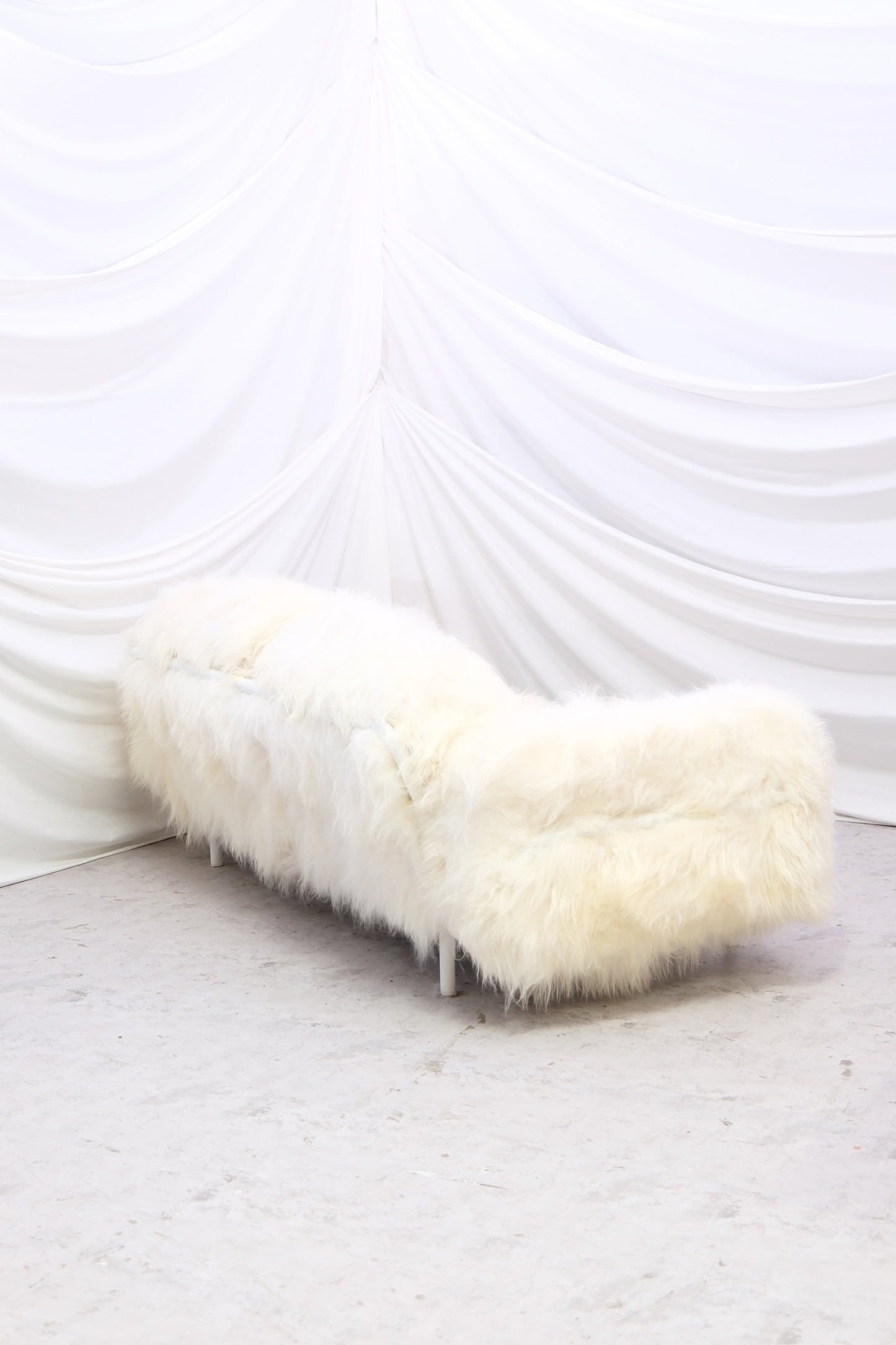 Vintage sheepskin 3-seater sofa