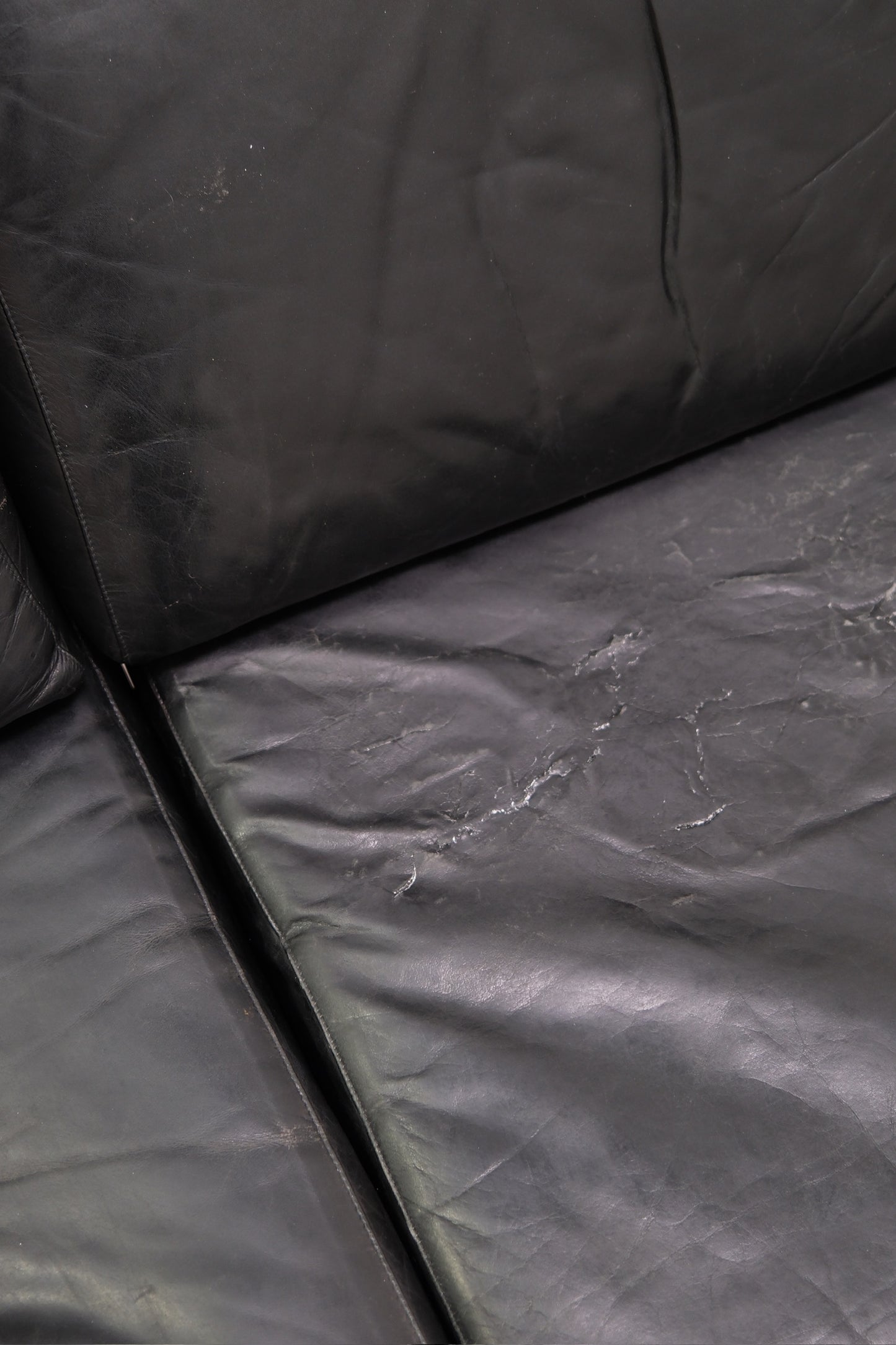 Yrjö Kukkapuro Ateljee 3-Seater Sofa, Black Leather, Haimi