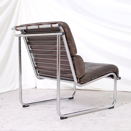 Yrjö Kukkapuro Remmi Lounge Chair - Brown Leather