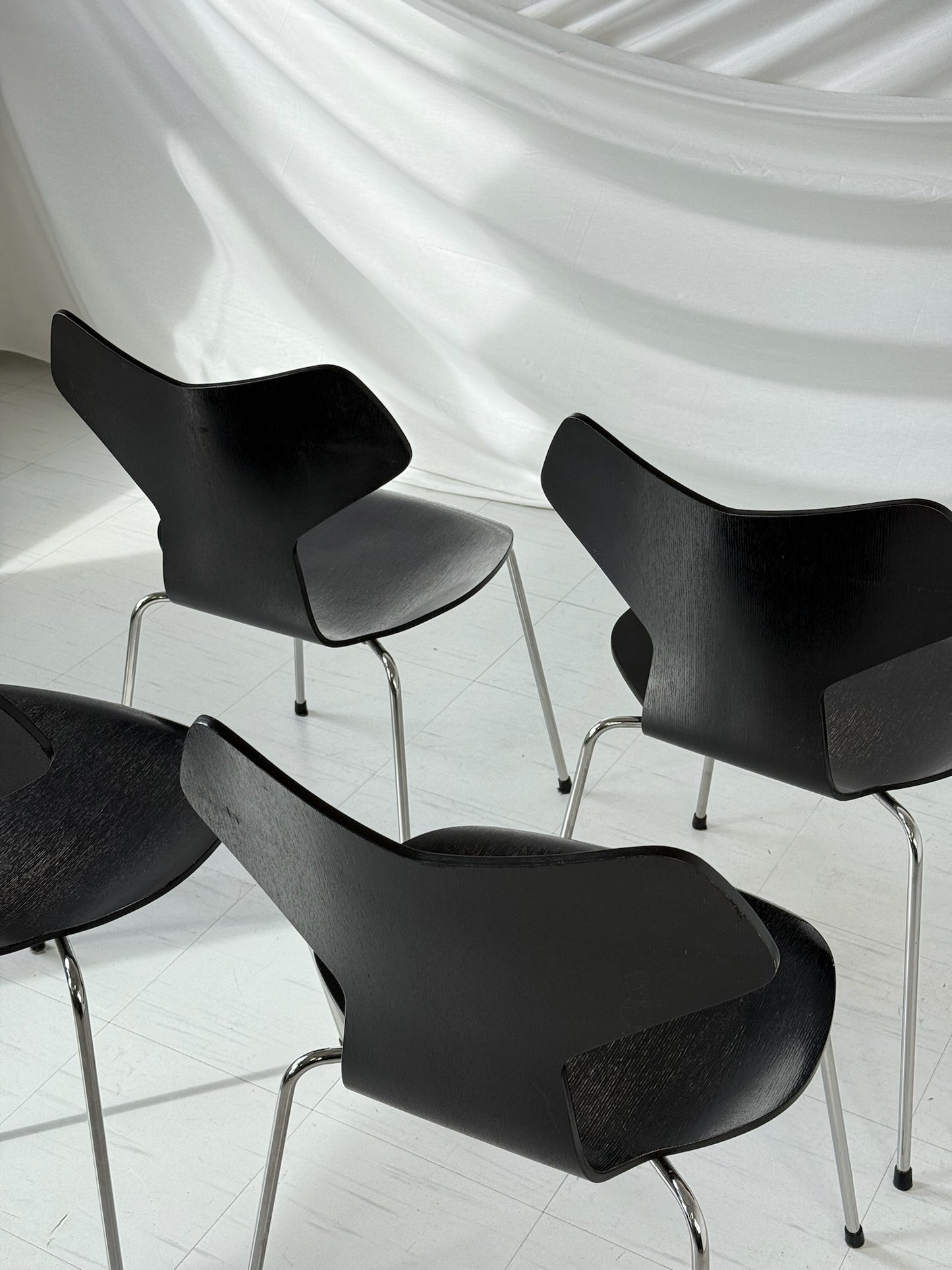Fritz Hansen Grand Prix Chairs Black Wood