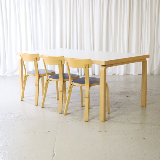 Artek Table 83 in White Laminate by Alvar Aalto, overall product view