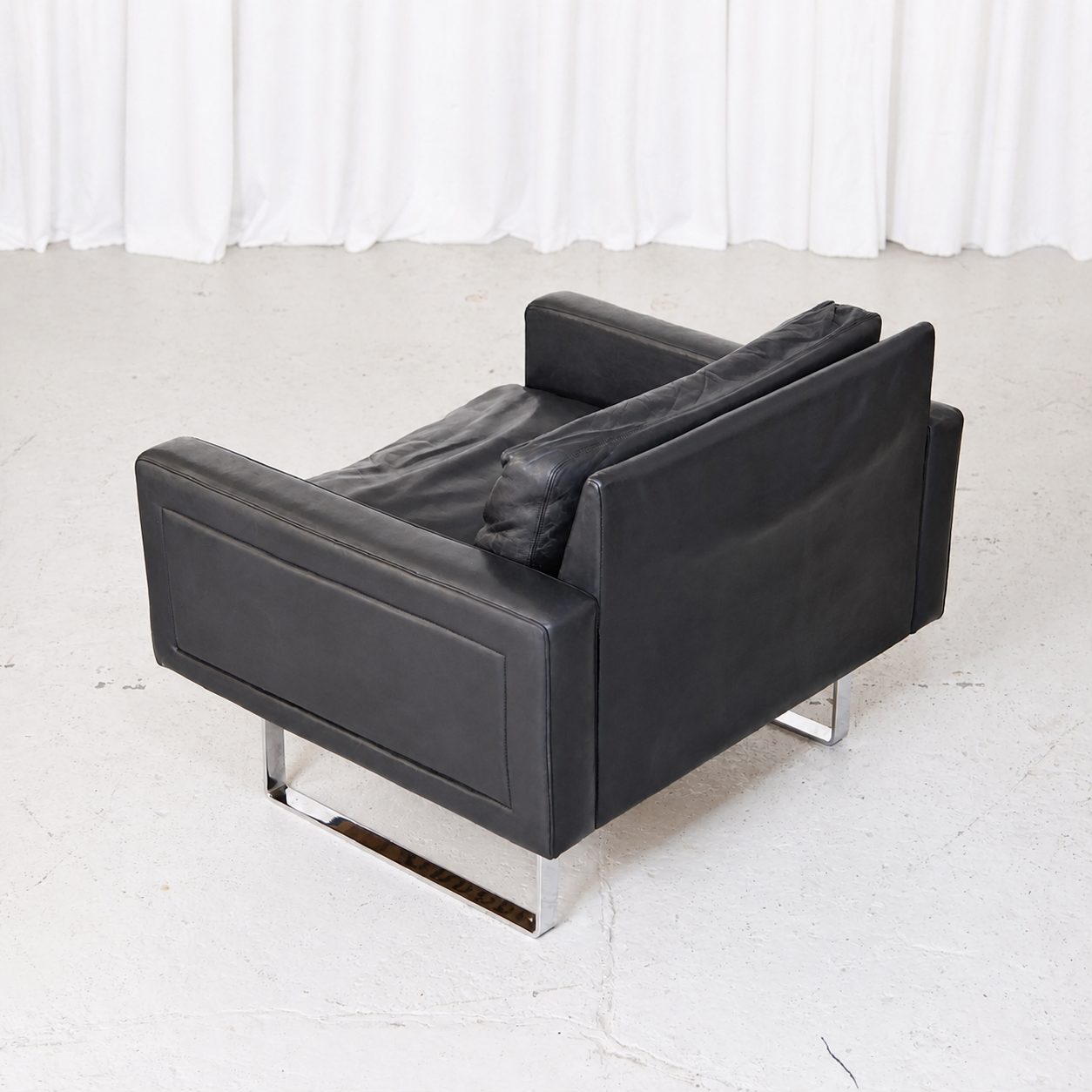 Jussi Peippo Hidalgo Armchair for Asko in Black Leather