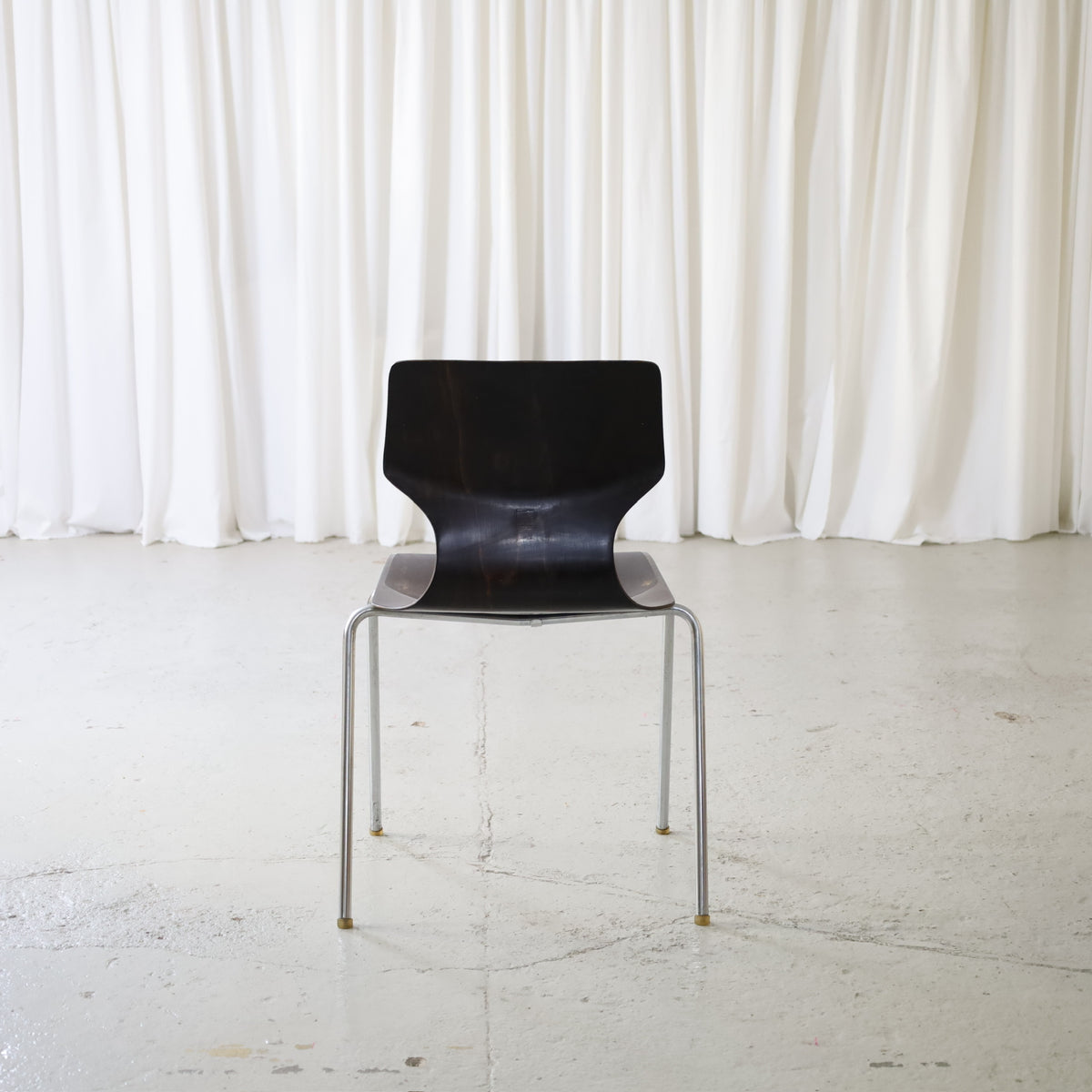 1970s Flötotto Pagholz Stacking Chair, vintage Flötotto Pagholz stacking chair front view