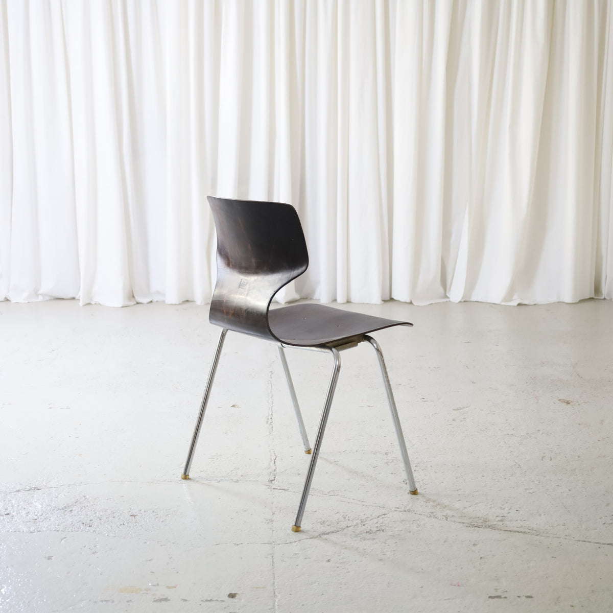 1970s Flötotto Pagholz Stacking Chair, vintage Flötotto Pagholz stacking chair rear side view