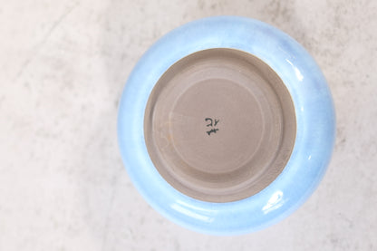 Japanese ceramic bowl with blue gradient glaze