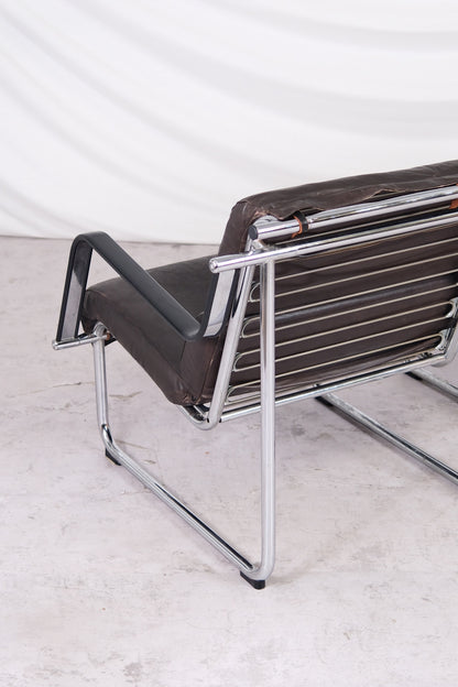 Remmi Armchairs by Yrjö Kukkapuro for Avarte Brown Leather