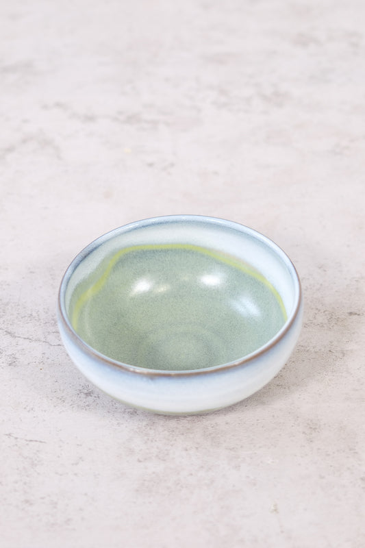 Japanese ceramic bowl with green glaze